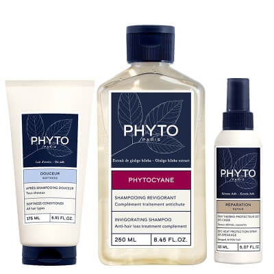 Phyto Hair Care ZESTAW Rewitalizujący szampon dla kobiet 250 ml + Odżywka do włosów ułatwiająca rozczesywanie 175 ml + Spray termoochronny 150 ml