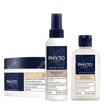 Phyto Nutrition Nourishing Set ZESTAW Szampon regenerujący 100 ml + Regenerująca maska 200 ml + Spray termoochronny 150 ml