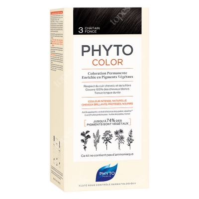 Phyto PhytoColor Farba do włosów - ciemny kasztan (3 Chatain Fonce) 50+50+12