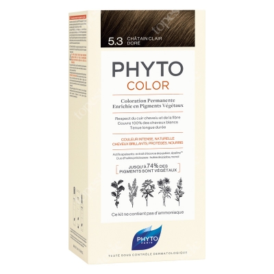 Phyto PhytoColor Farba do włosów - jasny złoty kasztan (5.3 Chatain Clair Dore) 50+50+12