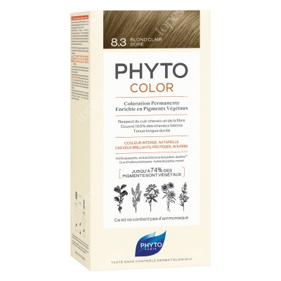 Phyto PhytoColor Farba do włosów - jasny złoty blond (8.3 Blond Clair Dore) 50+50+12