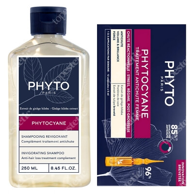 Phyto Phytocyane Complete ZESTAW Kuracja przeciw okresowemu wypadaniu włosów 12x 5 ml + Szampon 250 ml