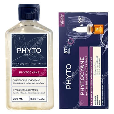 Phyto Phytocyane Femme Set ZESTAW Kuracja przeciw postępującemu wypadaniu włosów 12x 5 ml + Szampon 250 ml