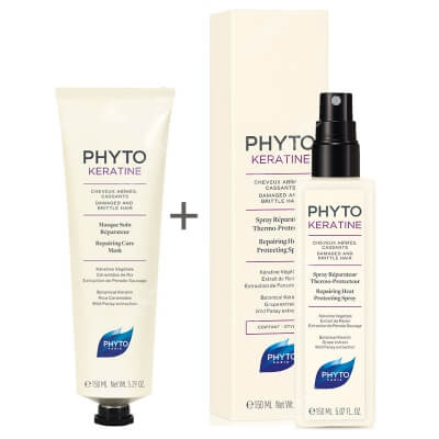 Phyto Phytokeratine Set ZESTAW Maska odbudowująca 150 ml + Termoochronny spray odbudowujący 150 ml