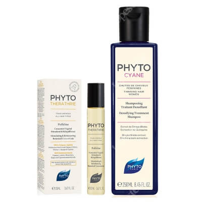 Phyto Phytopolleine + Phytocyane Shampoo ZESTAW Eliksir 20 ml + Szampon wzmacniający włosy 250 ml