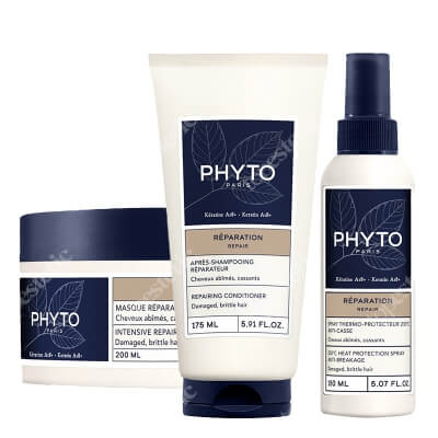 Phyto Repair Set ZESTAW Odżywka do włosów 175 ml + Maska do włosów 200 ml + Spray termoochronny 150 ml