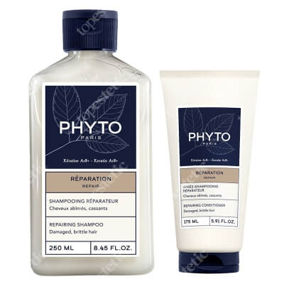 Phyto Repairing Set ZESTAW Szampon odbudowujący 250 ml + Odbudowująca odżywka do włosów 175 ml