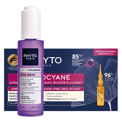 Phyto Stronger Hair Boost Set ZESTAW Kuracja przeciw okresowemu wypadaniu włosów dla kobiet 12x 5 ml + Serum stymulujące wzrost włosów 50 ml