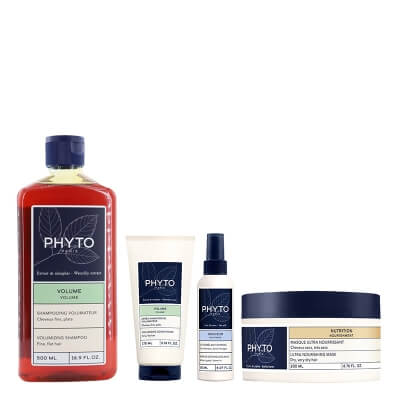 Phyto Volume + Repair ZESTAW Szampon 500 ml + Odżywka 175 ml + Mleczko ułatwiające rozczesywanie 150 ml + Maska 200 ml