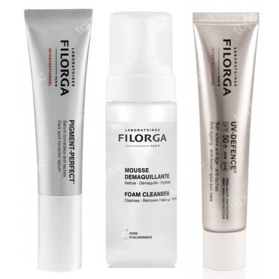 Filorga Pigment Perfect, Foam Cleanser, UV Defence SPF 50+ ZESTAW Serum, Pianka, Krem 30 ml, 50 ml, 150 ml