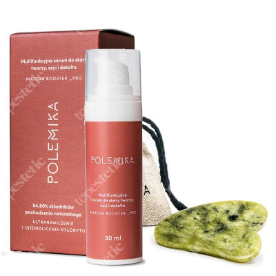 Polemika Matcha Booster Pro + Jadeit ZESTAW Multifunkcyjne serum do skóry twarzy, szyi i dekoltu 30 ml + Płytka jadeitowa 1 szt.