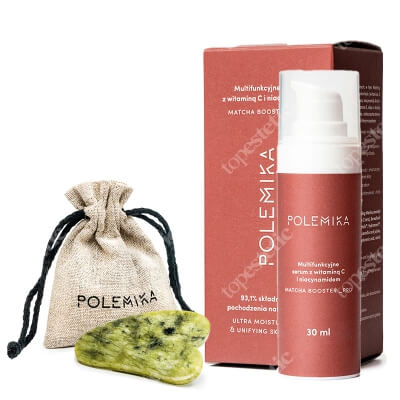 Polemika Matcha Booster Pro + Jadeit ZESTAW Multifunkcyjne serum do skóry twarzy, szyi i dekoltu 30 ml + Płytka jadeitowa 1 szt.