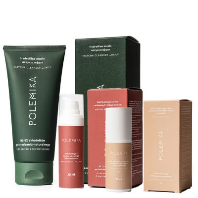 Polemika Matcha Cleanser + Matcha Booster Pro + Matcha Color Daily ZESTAW Masło 100 ml + Serum 30 ml + Krem BB 2.0 30 ml