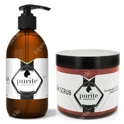 Purite Body Scrub Rose and Vanilla + SHANTI Body Oil ZESTAW Peeling do ciała - Róża, Wanilia 250 ml + Olej Do Ciała 250 ml