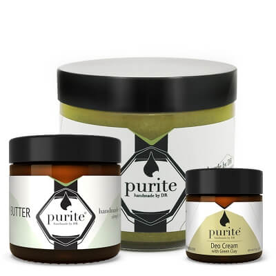 Purite Lime + Green French Clay ZESTAW Peeling 250 ml + Masło 120 ml + Dezodorant 60 ml