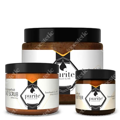 Purite Tangerine Home Spa ZESTAW Sól do kąpieli 650 g + Peeling do ciała 250 ml + Masło do ciała 120 ml