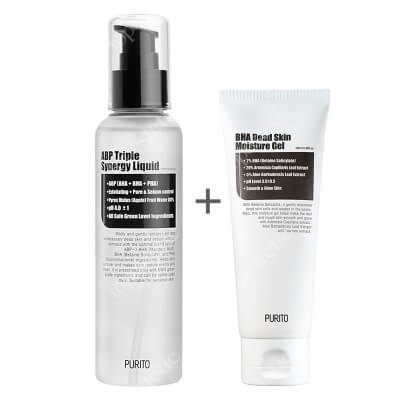 Purito ABP Triple Synergy Liquid + BHA Dead Skin Moisture Gel ZESTAW Delikatny tonik złuszczający 160 ml + Nawilżający żel złuszczający 100 ml