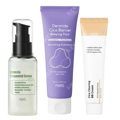 Purito All Day Care ZESTAW Serum 60 ml + Krem BB (13 Neutral Ivory) 30 ml + Krem na noc 80 ml
