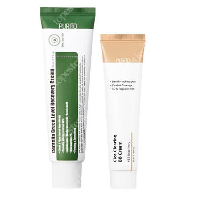 Purito BB Cream + Recovery Cream ZESTAW Krem BB (15 Rose Ivory) 30 ml + Regenerujący krem 50 ml