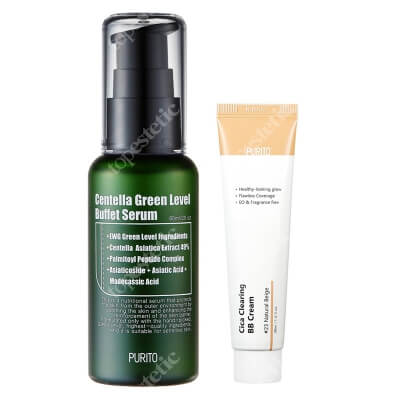 Purito BB Cream + Serum ZESTAW Krem BB cica (23 Natural Beige) 30 ml + Odżywcze serum 60 ml
