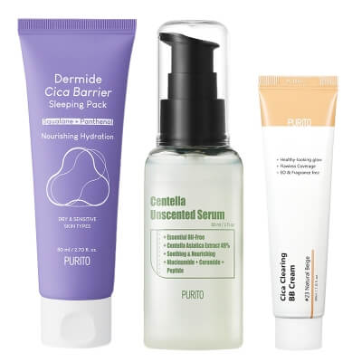 Purito Beauty Face ZESTAW Serum 60 ml + Żel - krem 100 ml + Krem BB cica (23 Natural Beige) 30 ml