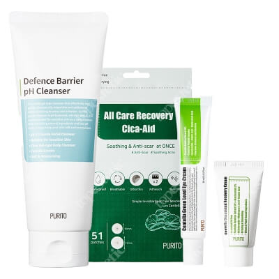 Purito Best To Beauty Skin ZESTAW Krem regenerujący 12 ml + Krem pod oczy 30 ml + Żel oczyszczający 150 ml + Plastry punktowe na stany zapalne 51 szt