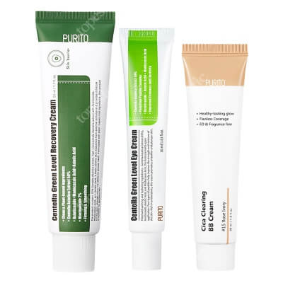 Purito Bestseller Set ZESTAW Krem BB (15 Rose Ivory) 30 ml + Krem pod oczy 30 ml + Regenerujący krem 50 ml
