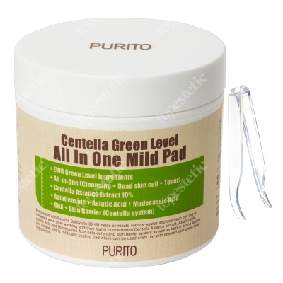 Purito Centella Green Level All In One Mild Pad Oczyszczające waciki z wyciągiem Wąkrotki Azjatyckiej 70 szt.