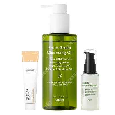 Purito Clean And Beauty ZESTAW Serum 60 ml + Krem BB cica (23 Natural Beige) 30 ml + Olejek oczyszczający 200 ml