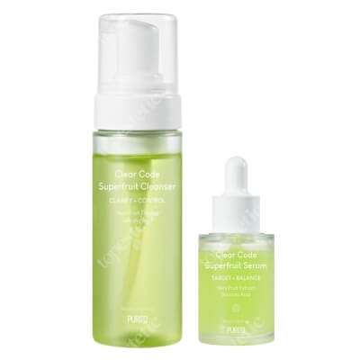 Purito Clear Code Superfruit Set ZESTAW Oczyszczająca pianka do twarzy 150 ml + Serum 30 ml