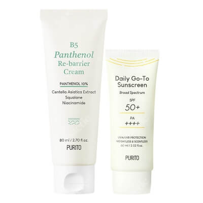 Purito Daily Go ZESTAW Krem z filtrem przeciwsłonecznym 60 ml + Regenerujący krem z pantenolem 80 ml
