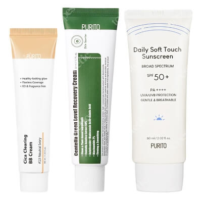 Purito Daily Soft Skin Set ZESTAW Krem SPF 50 60 ml + Krem BB (13 Neutral Ivory) 30 ml + Regenerujący krem 50 ml