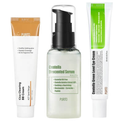 Purito Favorite Set ZESTAW Serum 60 ml + Krem BB (27 Sand Beige) 30 ml + Krem pod oczy 30 ml