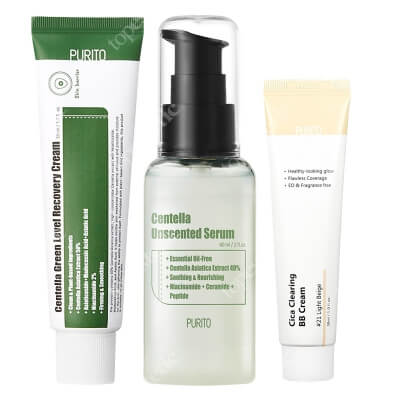 Purito Favorite Set ZESTAW Serum 60 ml + Krem BB cica (21 Light Beige) 30 ml + Regenerujący krem 50 ml