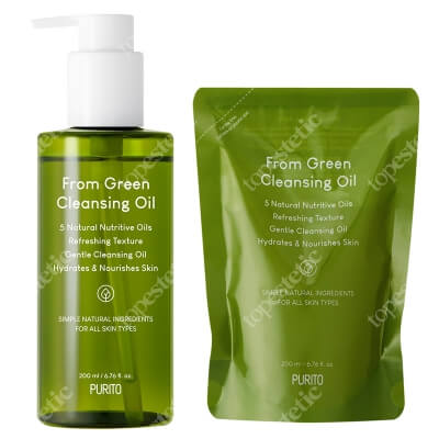 Purito From Green Cleansing Oil + From Green Cleansing Oil - Refill ZESTAW Olejek oczyszczający 200 ml + Olejek oczyszczający (wkład) 200 ml