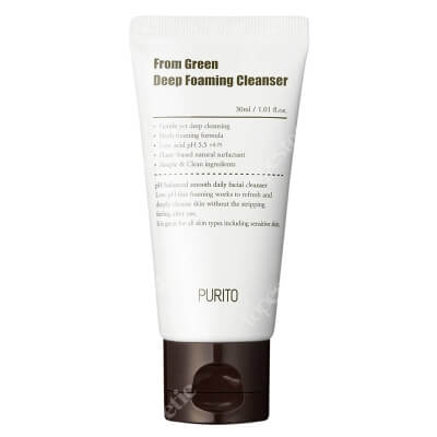 Purito From Green Deep Foaming Cleanser Travel Dogłębnie oczyszczająca pianka myjąca 30 ml