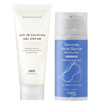 Purito Moisturizer And Calming Cream Set ZESTAW Odbudowujący krem z ceramidami 100 ml + Żel - krem 100 ml
