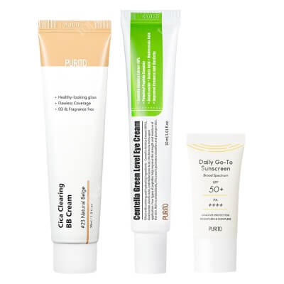 Purito New Day ZESTAW Krem pod oczy 30 ml + Krem BB cica (23 Natural Beige) 30 ml + Krem SPF50 15 ml