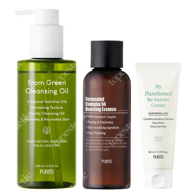 Purito Perfect Start ZESTAW Esencja 150 ml + Regenerujący krem 80 ml + Olejek oczyszczający 200 ml