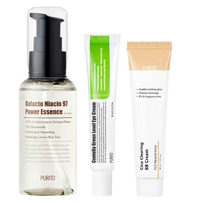 Purito Perfect Start ZESTAW Odżywcza esencja 60 ml + Krem BB (13 Neutral Ivory) 30 ml + Krem pod oczy 30 ml