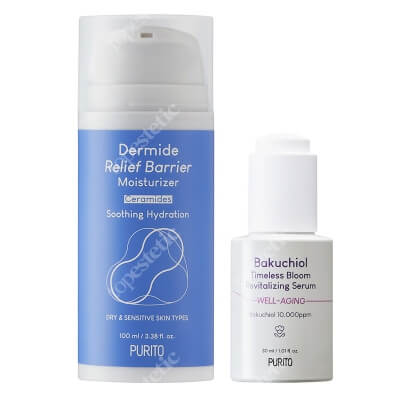 Purito Revitalizing And Moisturizer Set ZESTAW Serum z bakuchiolem 30 ml + Odbudowujący krem z ceramidami 100 ml