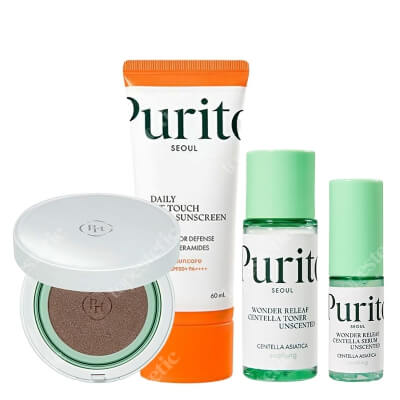 Purito Seoul Perfect Start ZESTAW Toner 30 ml + Serum 15 ml + Krem SPF 50 + Kompaktowy krem BB 2x 15 g