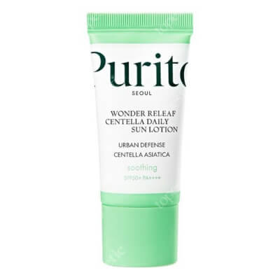 Purito Seoul Wonder Releaf Centella Daily Sun Lotion SPF 50+ Travel Size Ultralekki krem przeciwsłoneczny SPF50+ PA++++, 15 ml