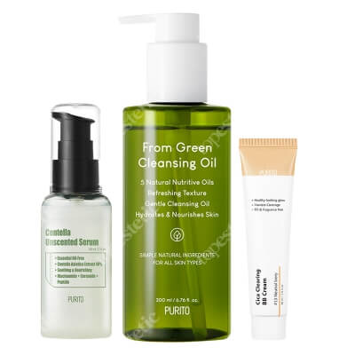 Purito Serum + BB Cream + Cleansing Oil ZESTAW Serum 60 ml + Krem BB (13 Neutral Ivory) 30 ml + Olejek oczyszczający 200 ml
