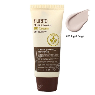 Purito Snail Clearing BB Cream Light Beige Krem BB z wyciągiem ze śluzu ślimaka (odcień 21 Jasny beż) 30 ml