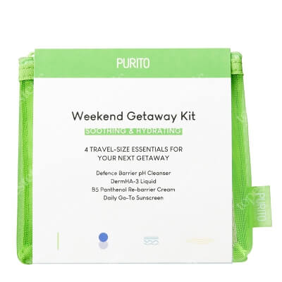 Purito Weekend Getaway Kit ZESTAW Żel oczyszczający 30 ml + Toner 20 ml + Krem 15 ml + Krem z filtrem przeciwsłonecznym 15 ml