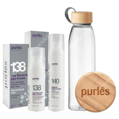 Purles Retinol Night Cream 0,5% + Eye Cream + EKO Butelka GRATIS ZESTAW Krem z retinolem na noc 0,5% 50 ml + Krem na okolice oczu 30 ml + Butelka 500 ml