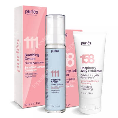 Purles 158 Raspberry Jelly Exfoliator + 111 Soothing Cream ZESTAW Malinowa maska eksfoliująca 50 ml + Krem łagodząco-nawilżający 50 ml