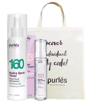 Purles 160 Hydra Spray Toner + 123 Peptide Rich Cream + Torba Purles ZESTAW Nawilżający tonik 200 ml + Odżywczy Krem Peptydowy 50 ml + Torba gratis 