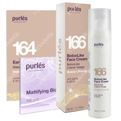 Purles BotoxLike Face Set ZESTAW Krem do twarzy 50 ml + Maska 1 szt + Bibułki matujące 100 szt